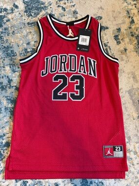 Jordan Red and Black 23 Basketball Jersey